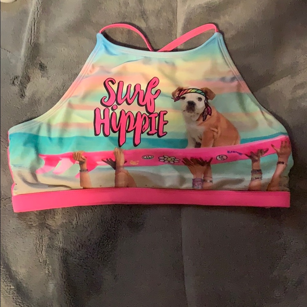Justice Surf Hippie TieDye-pastel colors swim suit
